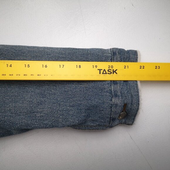 Star Blue Ladies Size Small Blue Denim Jacket with White Faux Fur Lining - Picture 12 of 13